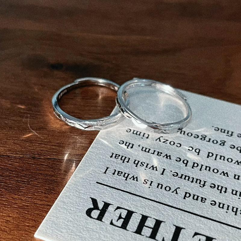 S925 Sterling Silver Niche Simple Matte Unisex Couple Rings Personality Fashion Light Luxury Pair Rings -630 jewellery  with  meaning(45%)