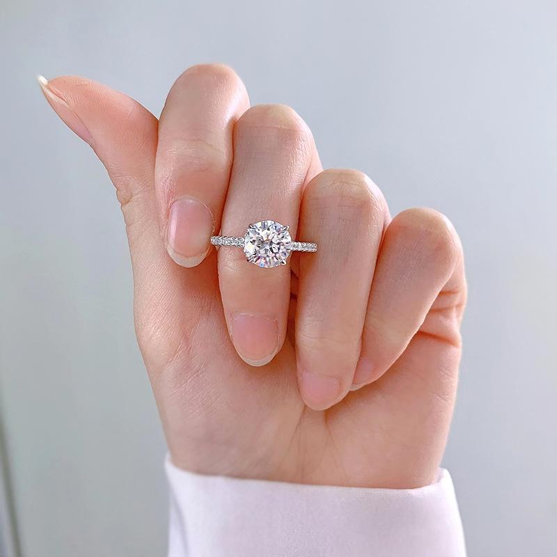 S925 Sterling Silver Eight Arrows And Eight Hearts Cut Round Ring 8mm 6A Cubic Zirconia Ring fashion jewelry accessory woman girl promise ring Springtok-367(35%)