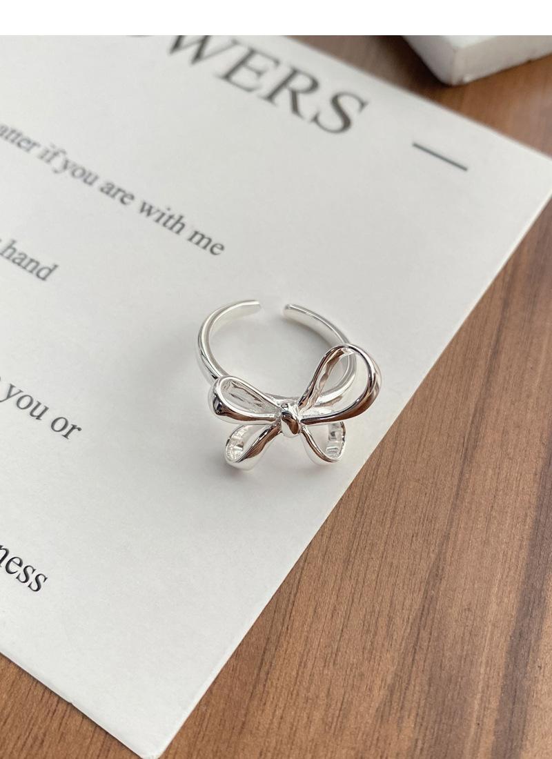 S925 Sterling Silver Bow Irregular Ring Women -515(45%)