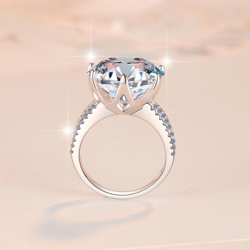 S925 Sterling Silver 10 Karat Ring Synthetic Moissanite Ring fashion jewelry accessory woman girl promise ring Springtok daily clothing decor jewelry gift design ring-248(1%)