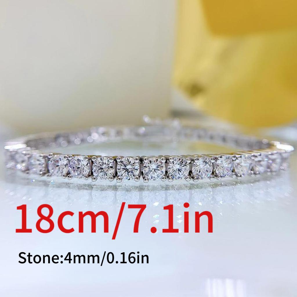 S925 Sterling Silver Full Oval Stones Tennis Bracelet 8A Cubic Zirconia Bracelet(15%)
