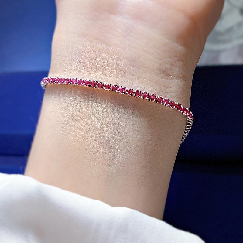 S925 Sterling Silver Tennis Row Zirconia Full Oval Stones 6A Cubic Zirconia Bracelet-301(45%)