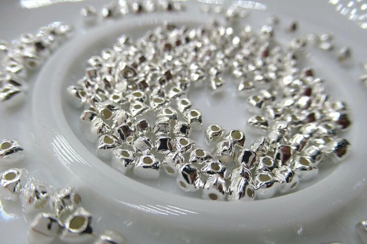 S925 Sterling Silver Triangle Bead for Jewelry Making(Style 1/Price of 2pcs)