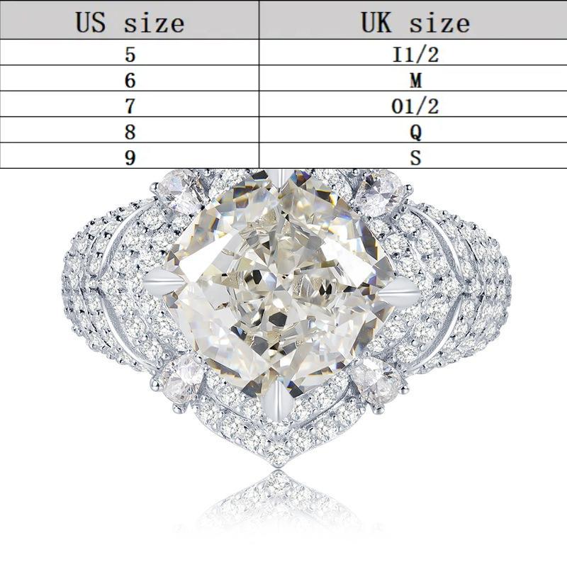 S925 Sterling Silver Ice Flower Cut Round Ring 10*10 8A Cubic Zirconia Ring fashion jewelry accessory woman girl promise ring Springtok-289(35%)