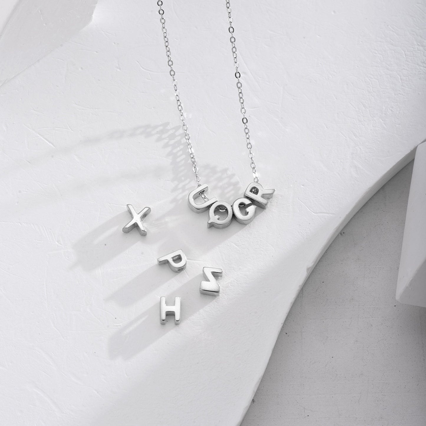 S925 Sterling Silver 26 One English Letters and Love Heart Series Pendant/ Size About 6*7mm/Simple Stylish Glossy/without Necklace