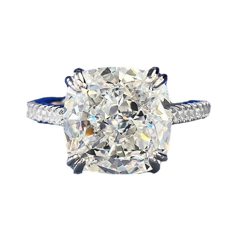 S925 Sterling Silver Ice Flower Cut Square Ring 10*10mm 8A Cubic Zirconia Ring fashion jewelry accessory woman girl promise ring-380(35%)