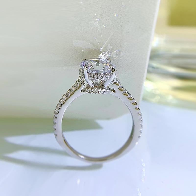 S925 Sterling Silver Eight Arrows And Eight Hearts Cut Round Ring 8mm 6A Cubic Zirconia Ring fashion jewelry accessory woman girl promise ring Springtok-367(35%)