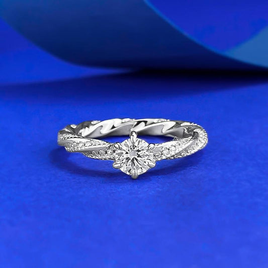 S925 Sterling Silver Six-claw Cut Ring  5mm 6A Cubic Zirconia Ring(35%)