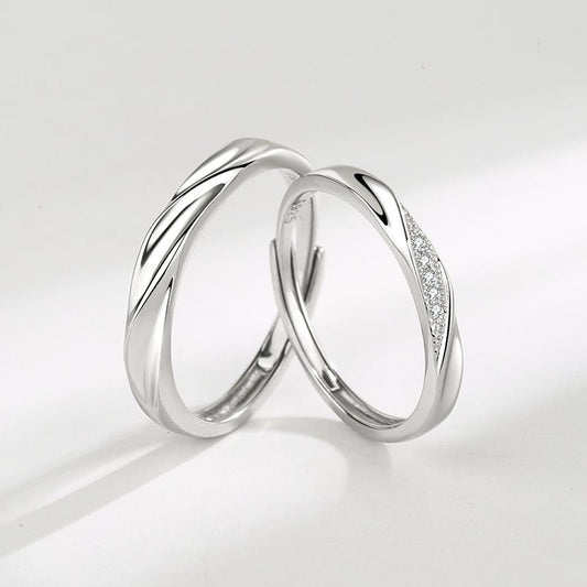 S925 Sterling Silver Simple Plain Band Couple Rings - 487 weddingring(45%)