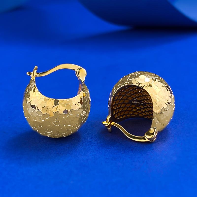 S925 Sterling Silver Ice Crushing Ball Lamp Earrings Daily Life Earrings Springtok(35%)-620