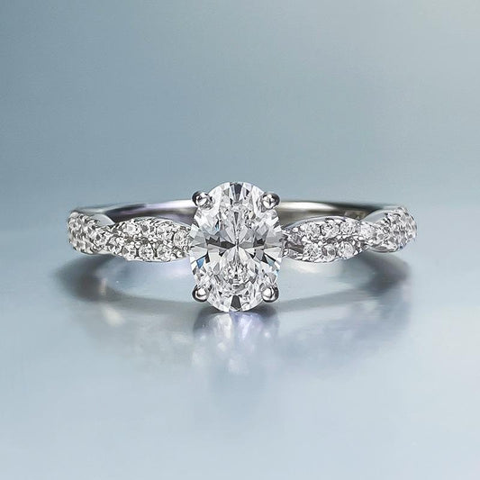 S925 sterling silver oval cut ring 5*7mm 6A cubic zirconia ring fashion jewelry accessory woman girl promise ring Springtok-223(35%)