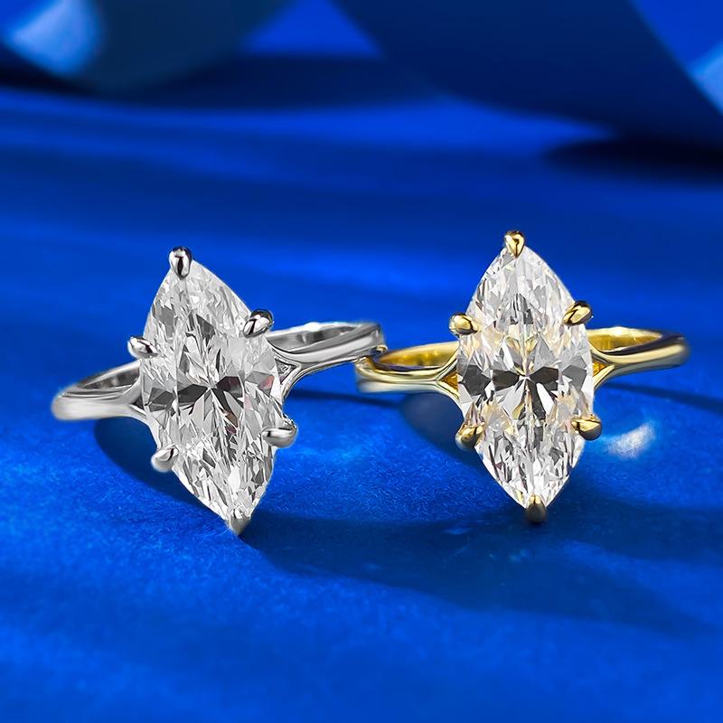 S925 Marquise Ring 7*14mm 6A Cubic Zirconia Ring Plain Circle fashion jewelry accessory woman girl promise ring-103(35%)