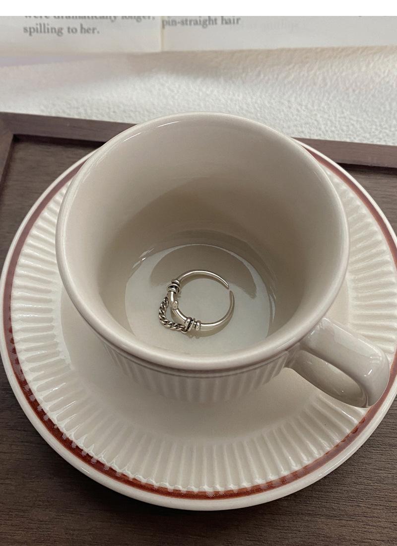 S925 Sterling Silver Vintage Chain Cross Silver Ring for Women - 505(45%)