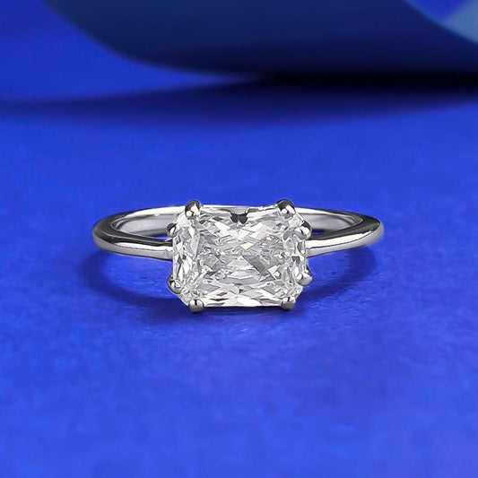 S925 Sterling Silver Transvers Rectangular 6A Cubic Zirconia Ring-154(45%)