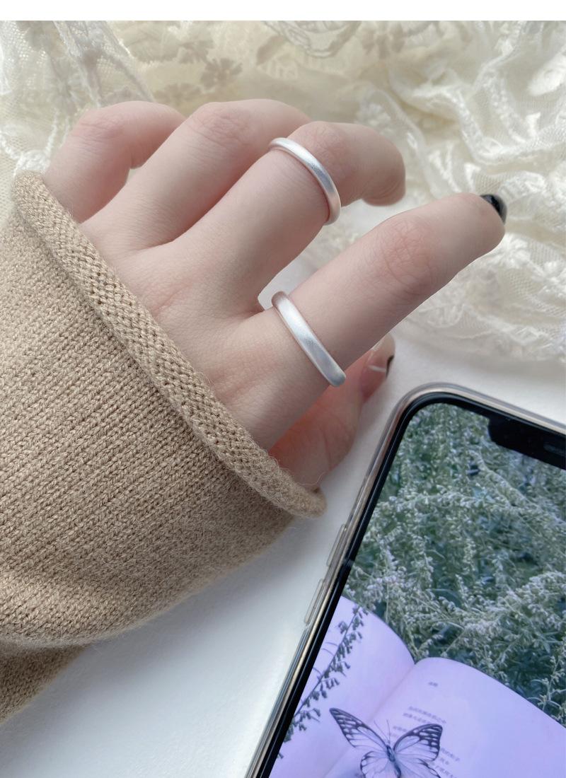 S925 Sterling Silver Vintage Matte Frosted Plain Band Couple Rings Wedding ring- 477(45%)