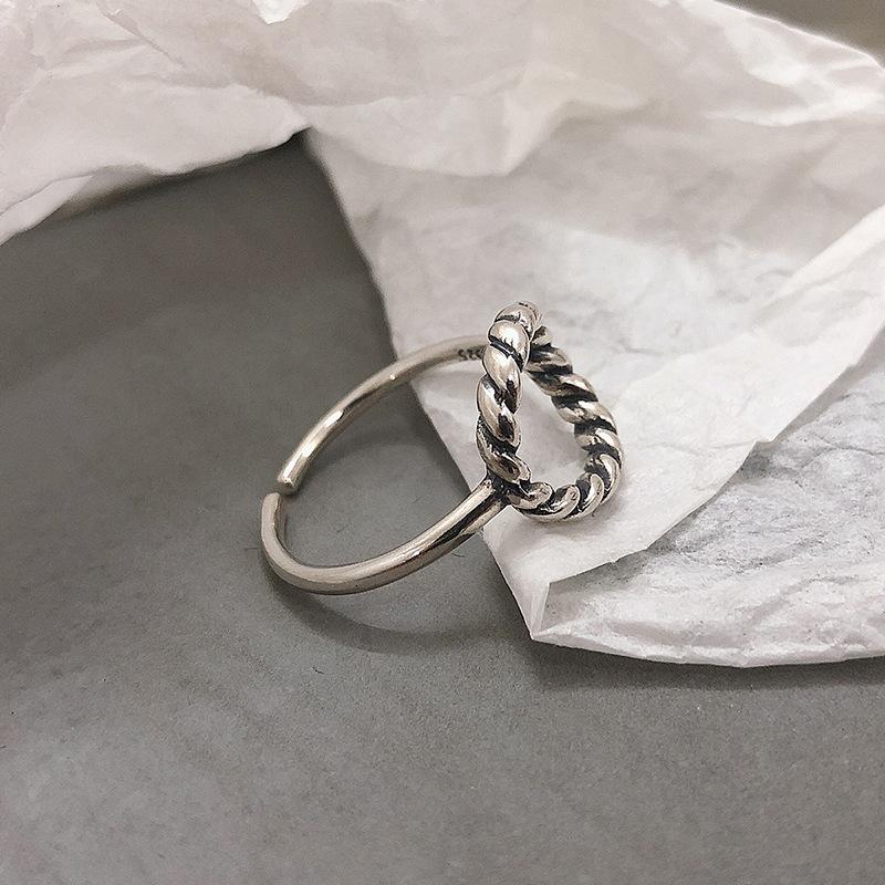 S925 Sterling Silver Round Twist Open for Women Ring-530(45%)