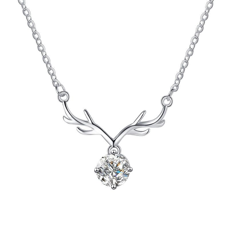 S925 Sterling Silver Holiday Pendant Synthetic Moissanite Pendant birthday gift silver jewelry minimalist necklace pendant necklace-328(35%)