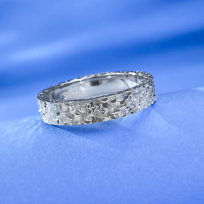 S925 Sterling Silver Crushed Ice Band Ring 6A Cubic Zirconia Ring fashion jewelry accessory woman girl promise ring-416(35%)