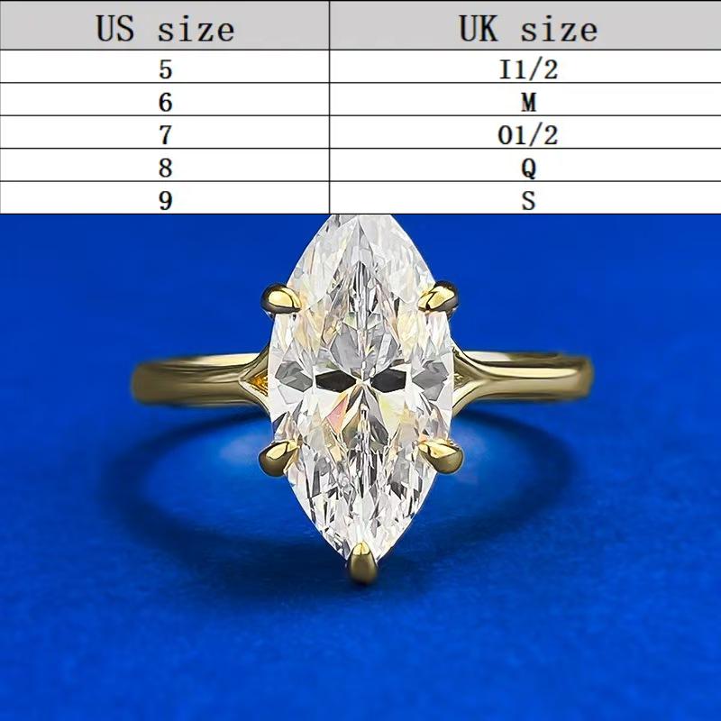 S925 Marquise Ring 7*14mm 6A Cubic Zirconia Ring Plain Circle fashion jewelry accessory woman girl promise ring-103(35%)