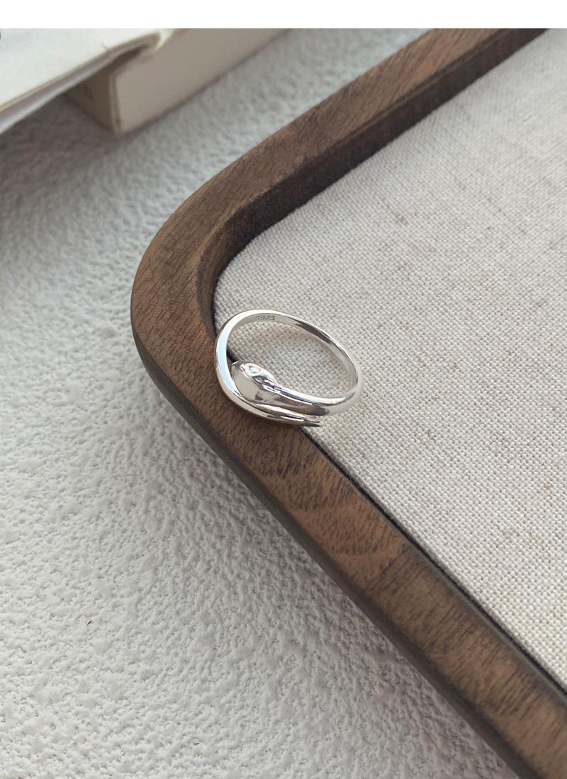 S925 Sterling Silver Snake Simple Shape Ring for Women - 503(45%)