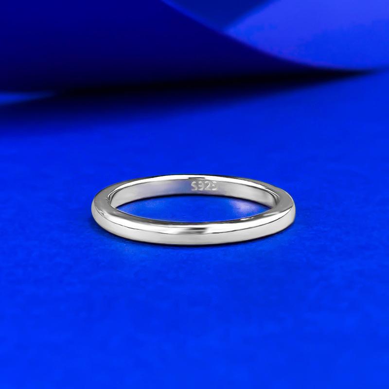 S925 Sterling Silver Smooth Surface Plain Band Ring - 579(35%)