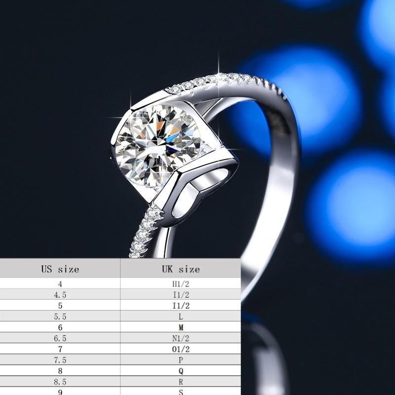 S925 Sterling Silver Angel Kiss Ring Synthetic Moissanite Ring fashion jewelry accessory woman girl promise ring-195(35%)