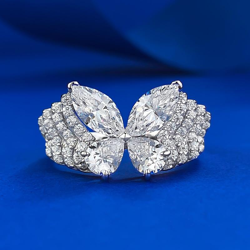 S925 Silver Horse Eye Cut Phantom Butterfly Ring 6A Cubic Zirconia Ring fashion jewelry accessory woman girl promise ring -269(35%)