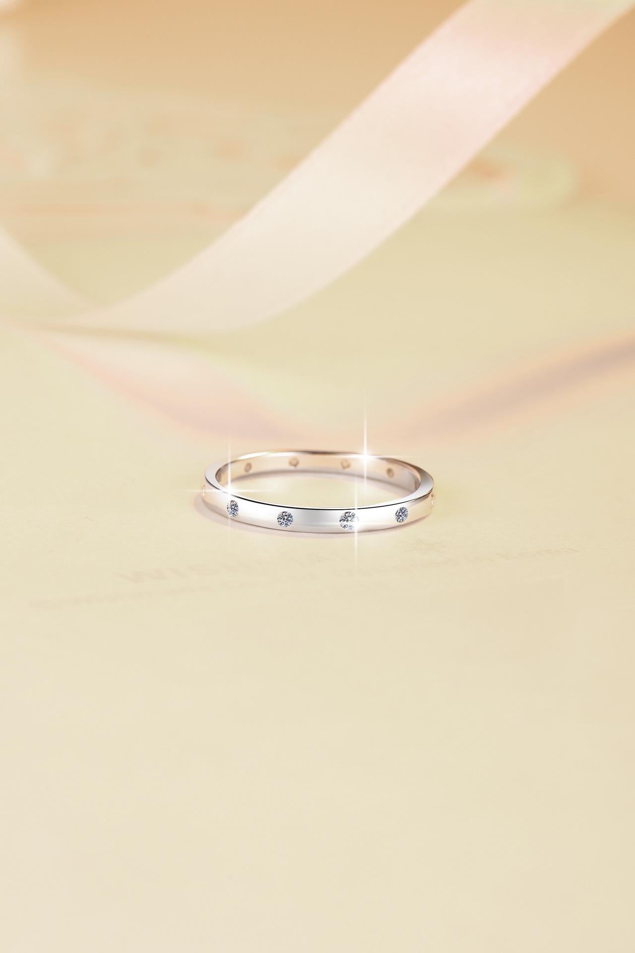 S925 Sterling Silver Full Band Ring Synthetic Moissanite Ring -568(35%)