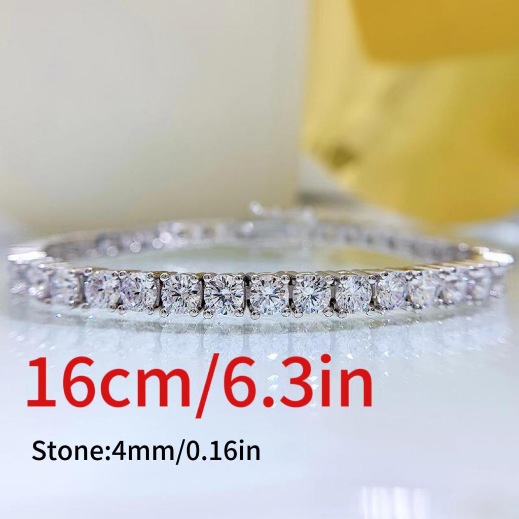 S925 Sterling Silver Full Oval Stones Tennis Bracelet 8A Cubic Zirconia Bracelet(15%)