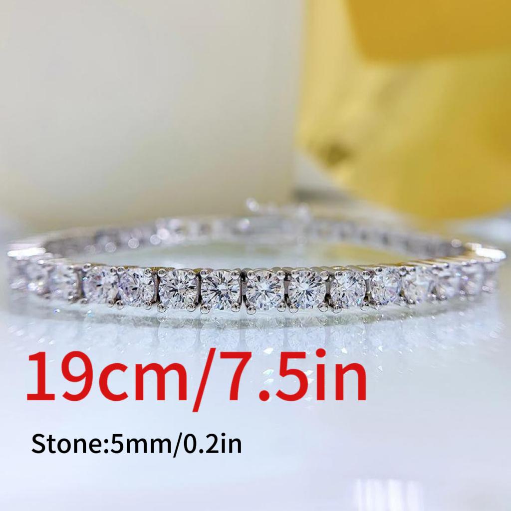 S925 Sterling Silver Full Oval Stones Tennis Bracelet 8A Cubic Zirconia Bracelet(15%)