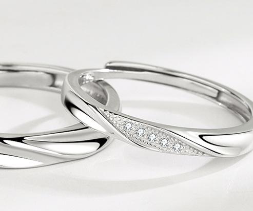 S925 Sterling Silver Simple Plain Band Couple Rings - 487 weddingring(45%)