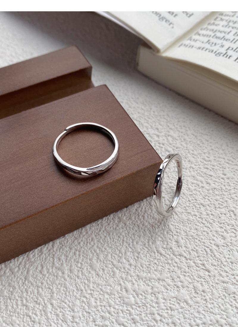 S925 Sterling Silver Niche Simple Matte Unisex Couple Rings Personality Fashion Light Luxury Pair Rings -630 jewellery  with  meaning(45%)