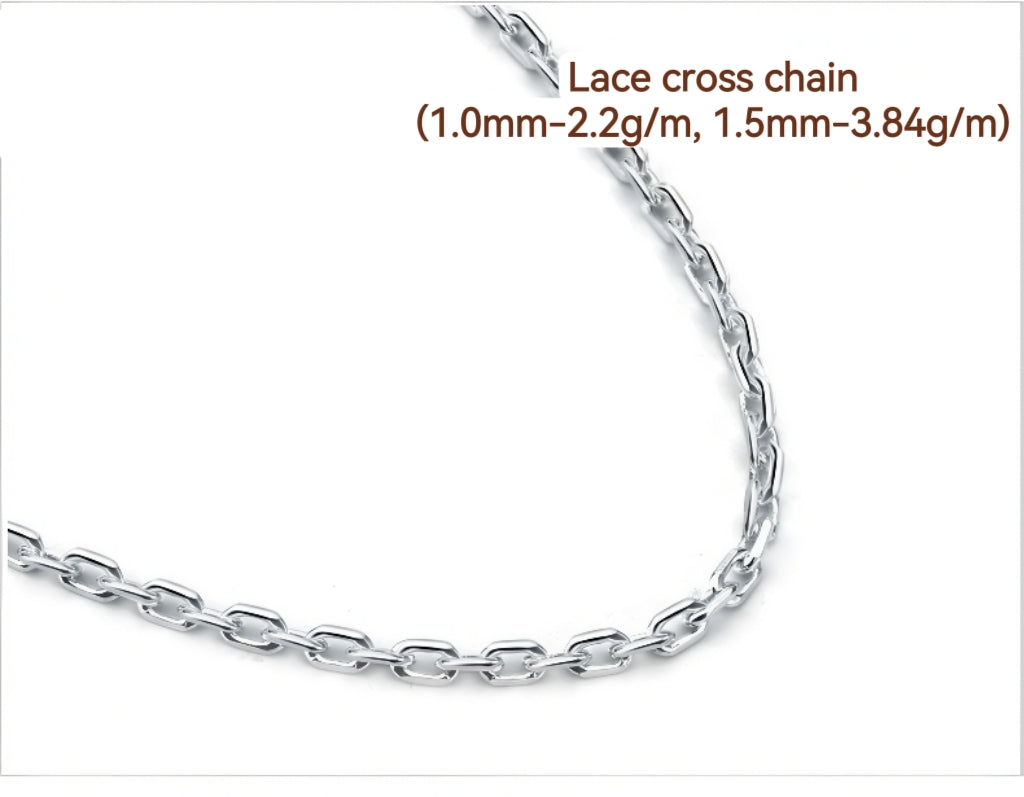 S925 Sterling Silver Chain For DIY Jewelry (Semi-finished，Length 1 m/About 3.28 ft)