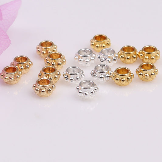 Small Polka-dot Copper Beads For Jewelry DIY，Covered by 14/18K Real Gold Or Silver