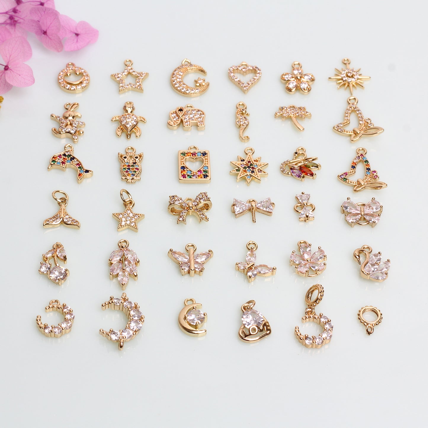 Alloy Zircon Accessories For Jewelry DIY，1 Pcs, Covered By 14/18K Real Gold Or Silver