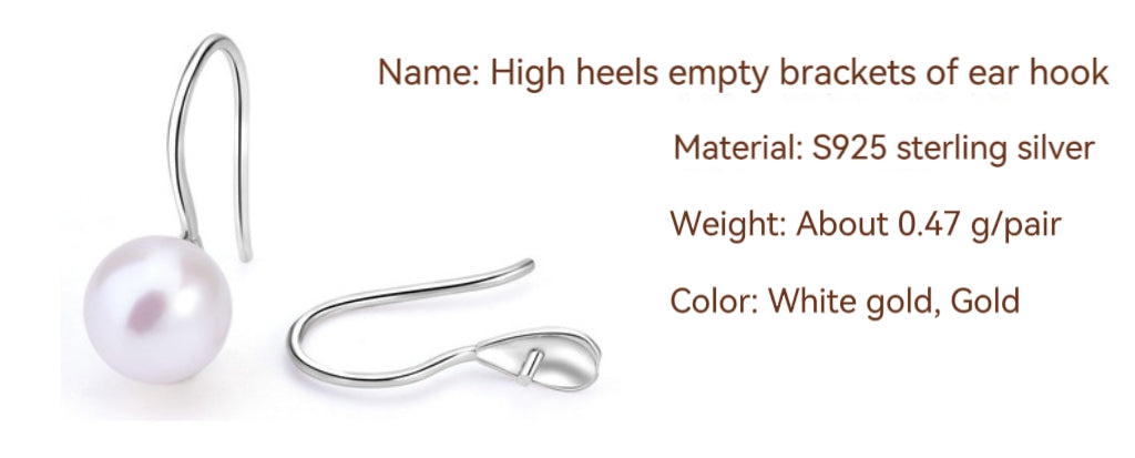 High Heels Empty Bracket Of Ear Hook For Jewelry DIY(1 pair, With no bead)