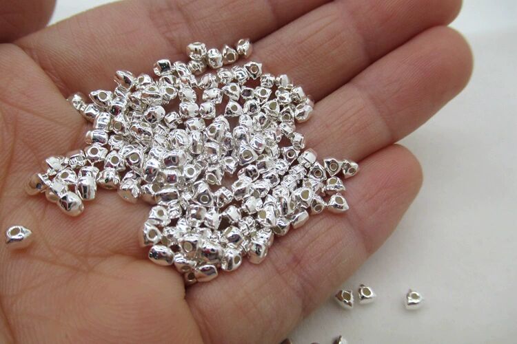 S925 Sterling Silver Triangle Bead for Jewelry Making(Style 1/Price of 2pcs)