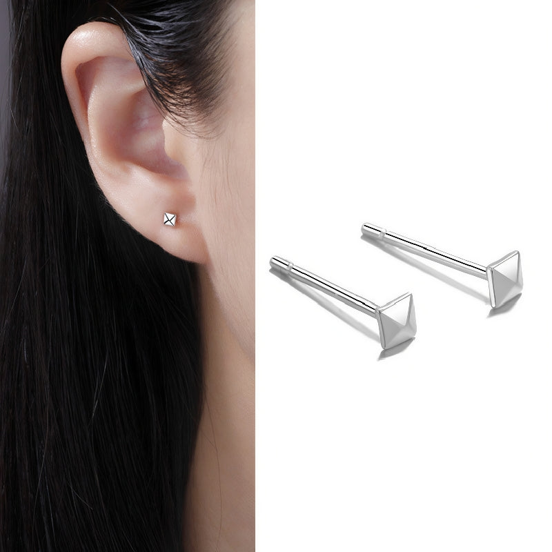 S999 Full Silver Ear Stud, Nourishing Ear Piercing, Prevent Allergies(A pair)