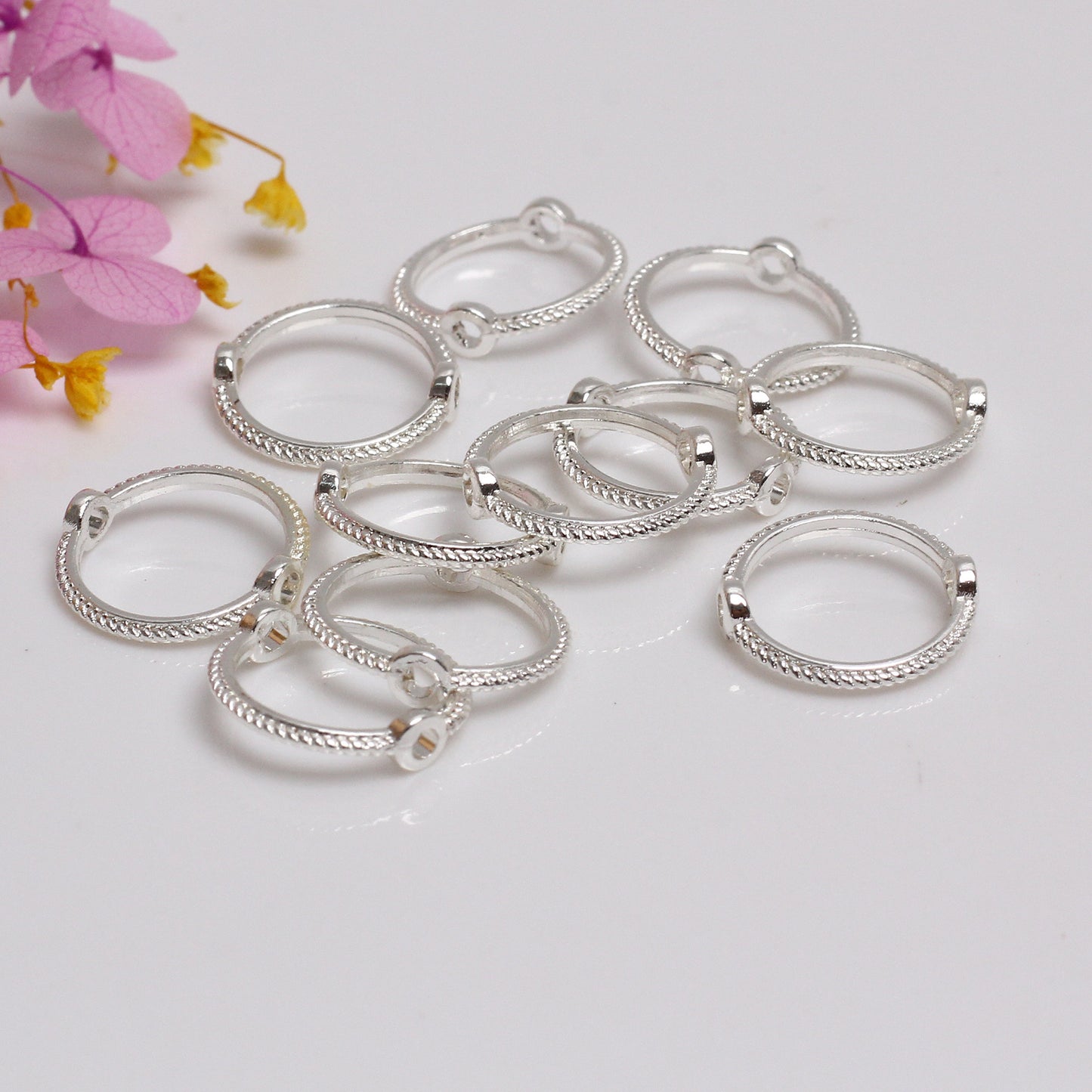 Alloy Ring Throughed The Bead For Jewelry DIY, Covered By 14/18K Real Gold Or Silver