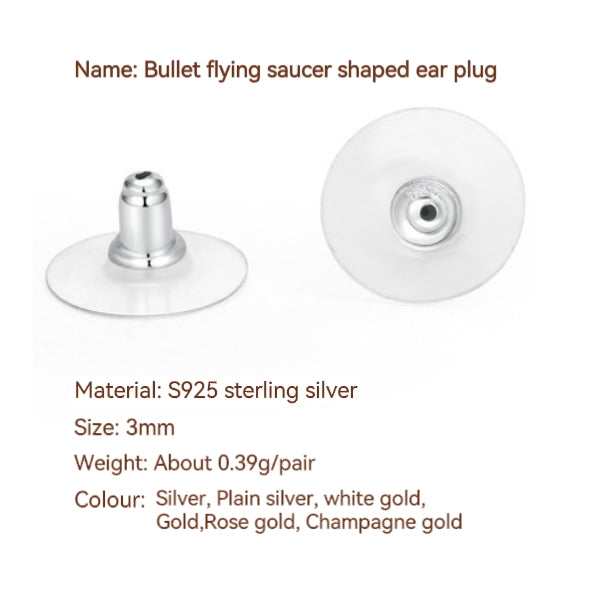 S925 Sterling Silver Ear Backs,2 pairs