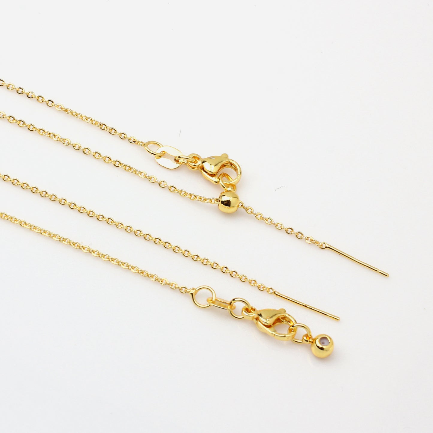 Adjustable Length O-chain For Jewelry DIY，Covered By 14/18K Real Gold Or Silver