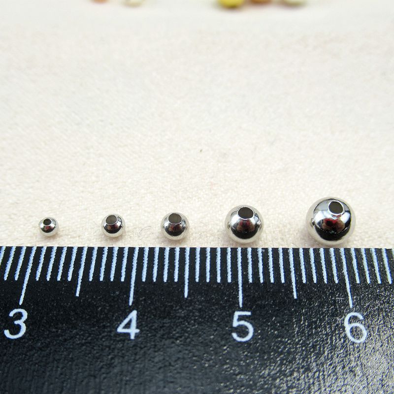 925 Sterling Silver Beads for Jewelry Making, Smooth Round Ball Beads