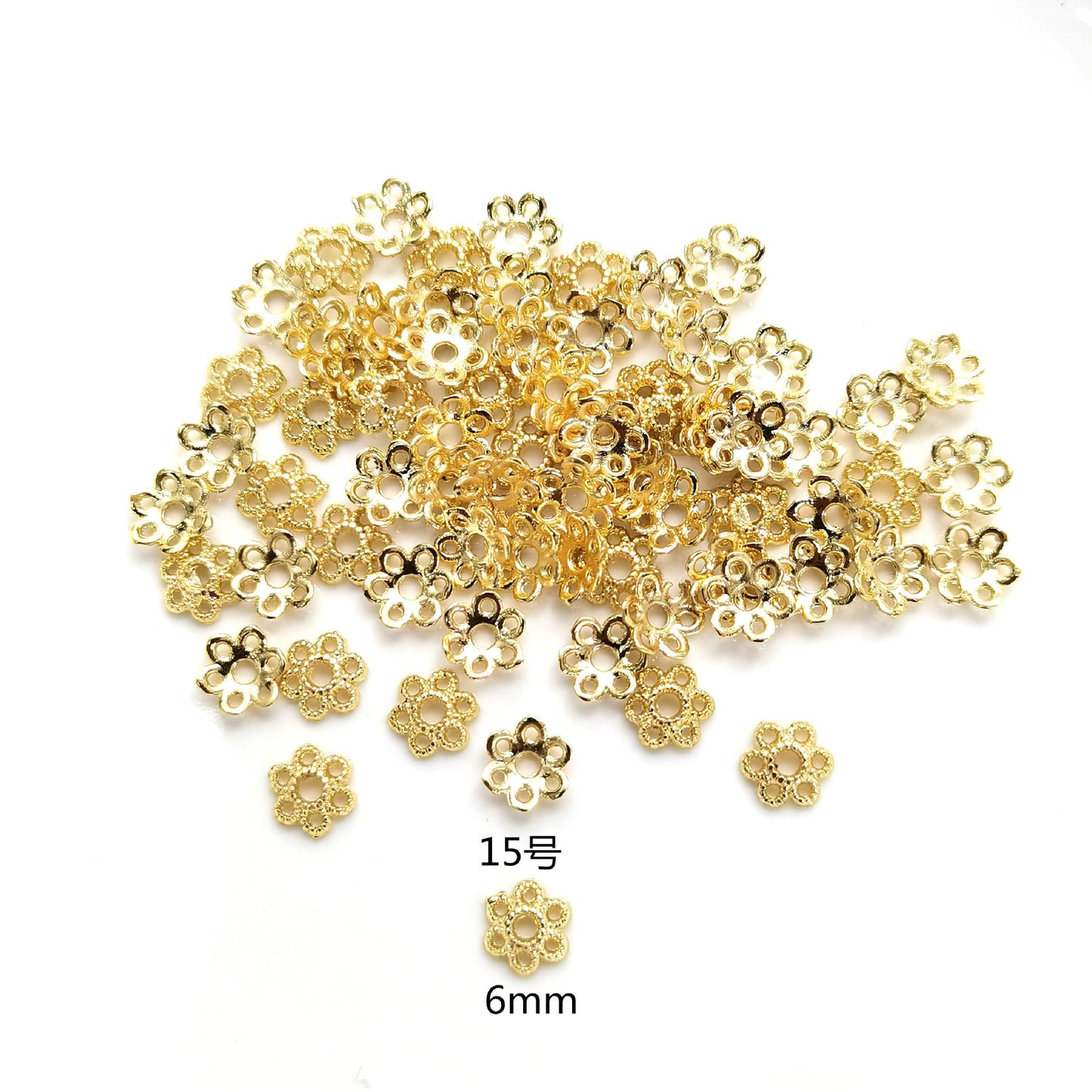 Snowflake Shaped Alloy Septum Spacer For Jewelry DIY，Covered By 14/18K Real Gold Or Silver