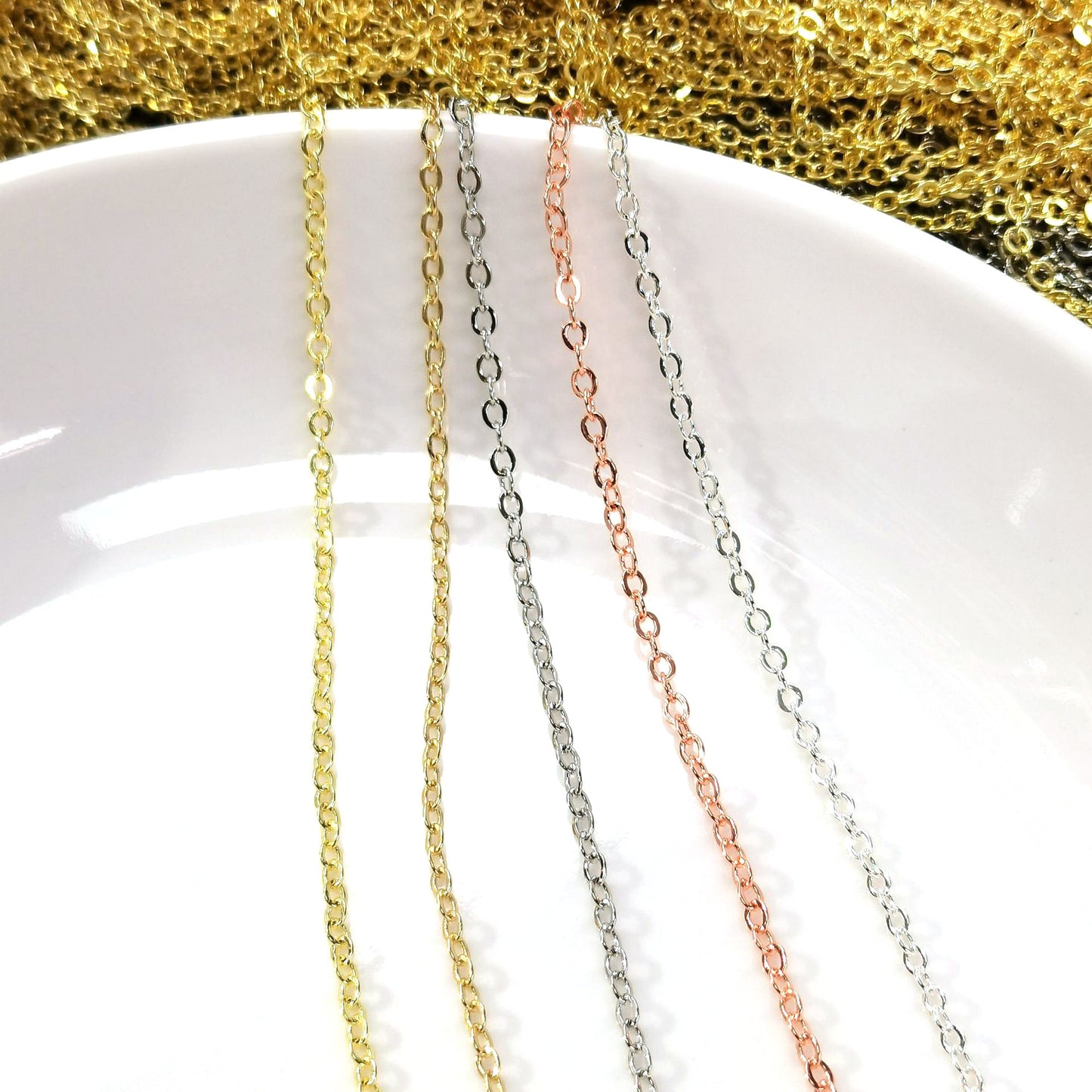 Copper O-chain For Jewelry DIY，Covered By 14/18K Real Gold Or Silver