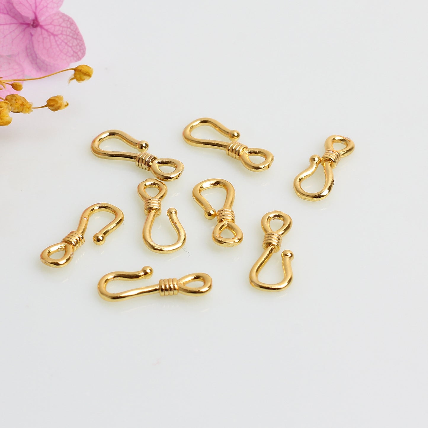 8-shaped Hook Clasp For Jewelry DIY，Covered By 14/18K Real Gold Or Silver