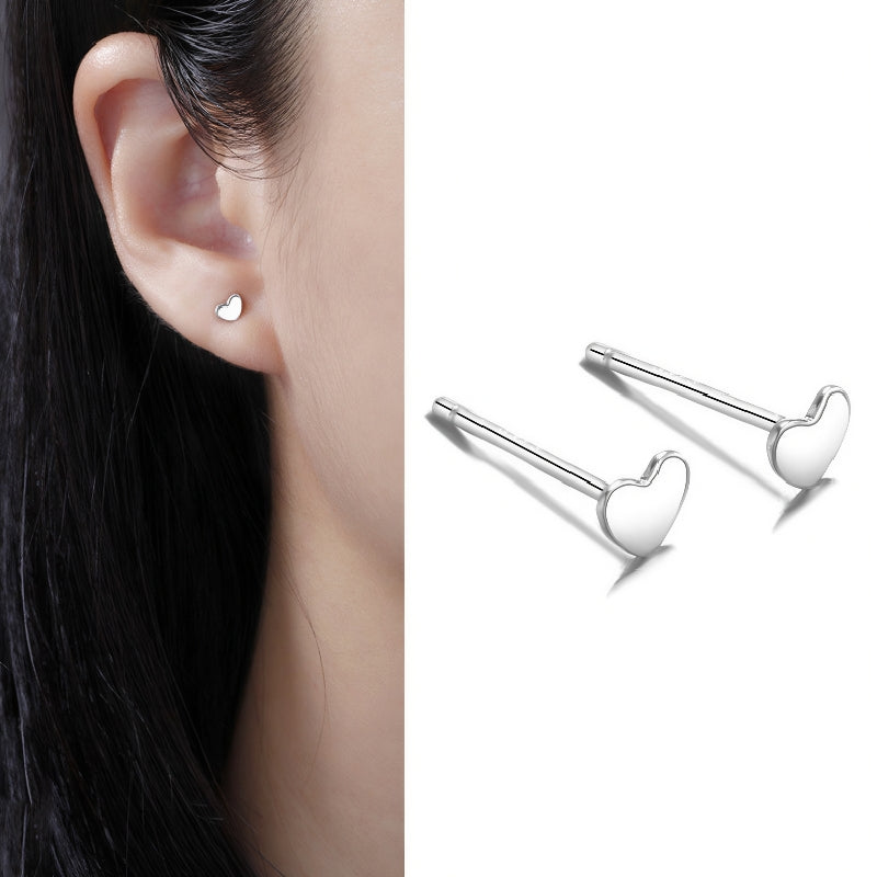 S999 Full Silver Ear Stud, Nourishing Ear Piercing, Prevent Allergies(A pair)