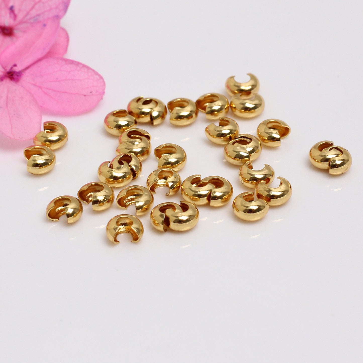 Crescent-shaped Wrapping Bead For Finishing，Covered By 14/18K Real Gold Or Silver