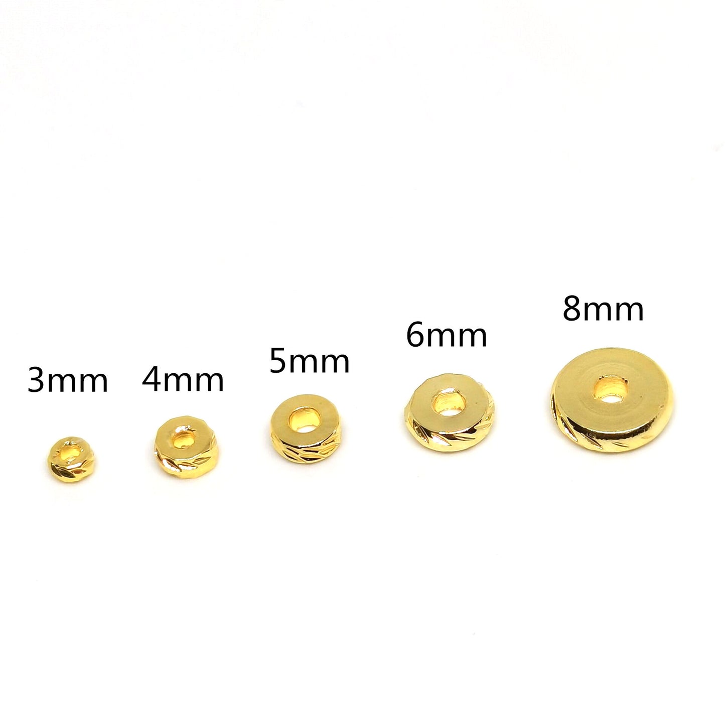 Wheel Shape Copper Beads For Jewelry DIY，Covered By 14/18K Real Gold Or Silver