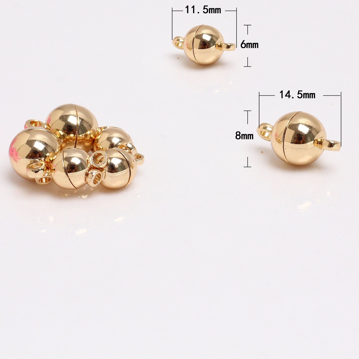 Magnet Clasp  For Jewelry DIY， Covered By 14/18K Real Gold Or Silver