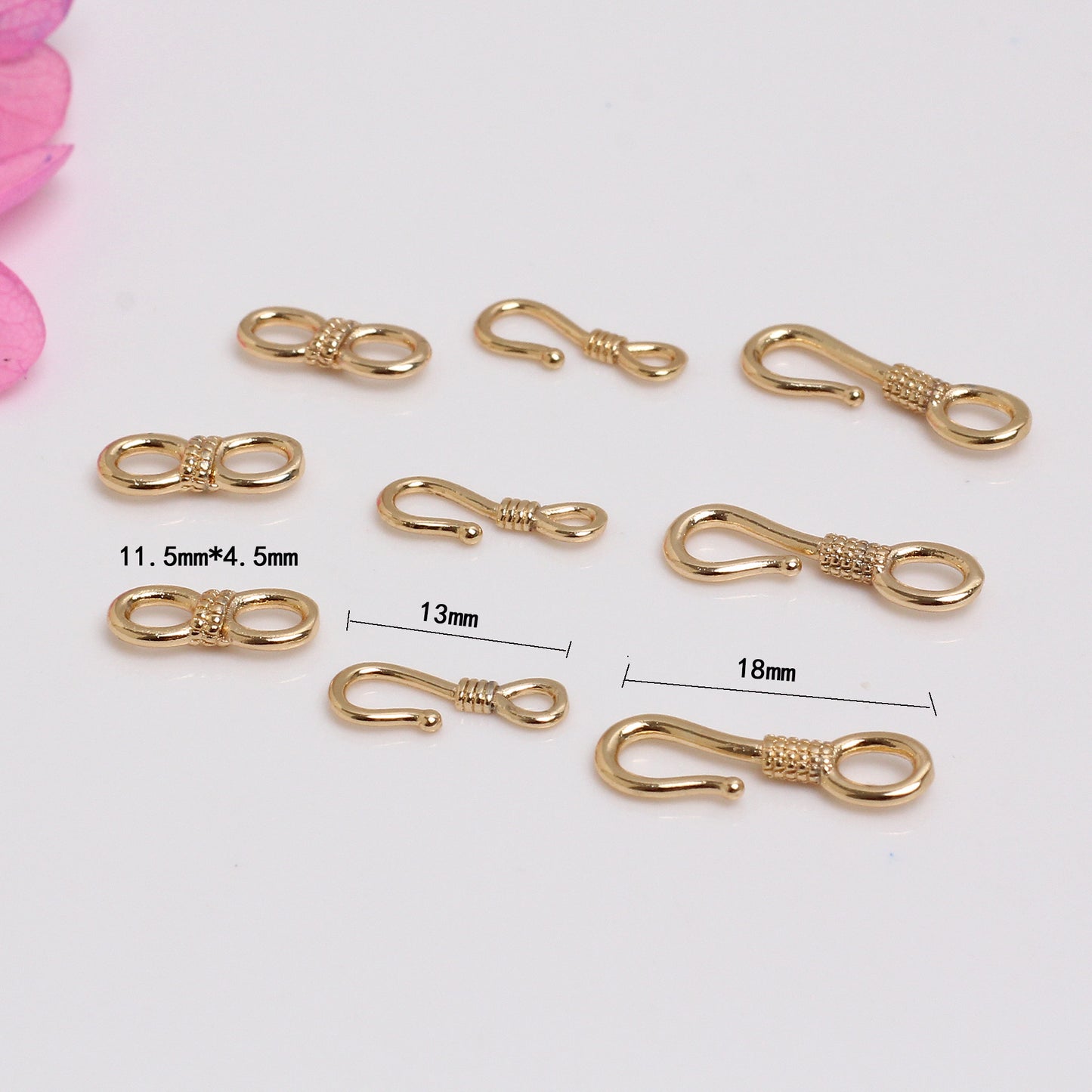 8-shaped Hook Clasp For Jewelry DIY，Covered By 14/18K Real Gold Or Silver